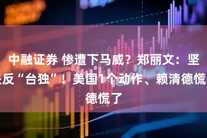 中融证券 惨遭下马威？郑丽文：坚决反“台独”！美国1个动作、赖清德慌了